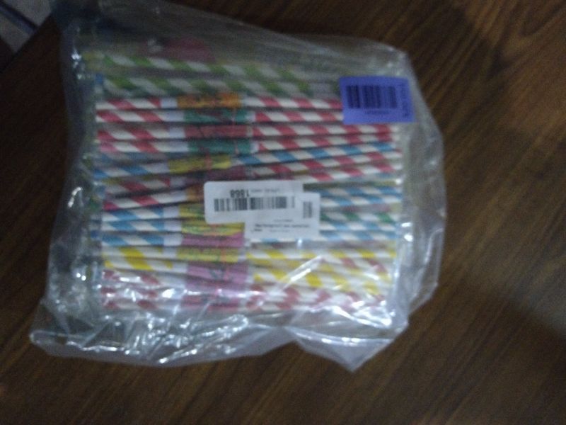 Photo 1 of 100PCS Flamingo Fruit Straws,Disposable Plastic Drinking Straws,Tropical Hawaiian Beach Summer Pool Party Cocktail Decorations - Assorted Colors?80 Paper Straws and 20 Plastic Straws ?