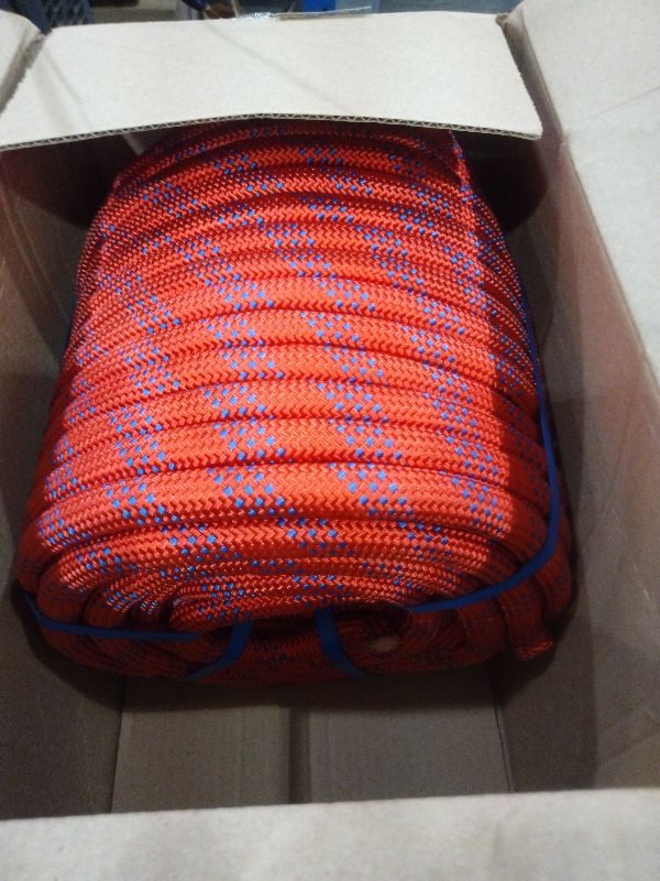 Photo 1 of 150Ft 3/4 Inch Heavy Duty Climbing Rope - for Tree Swing, Pulling, Outdoor & Gym Use (Red)