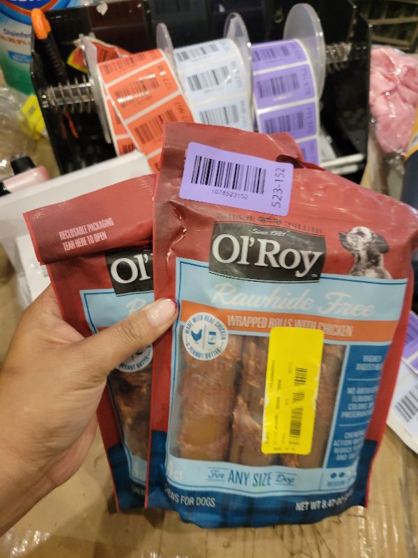 Photo 1 of (2 Pack) ~ Ol'~Roy Rawhide Free Wrapped Rolls with Chicken ~ 4 Count.