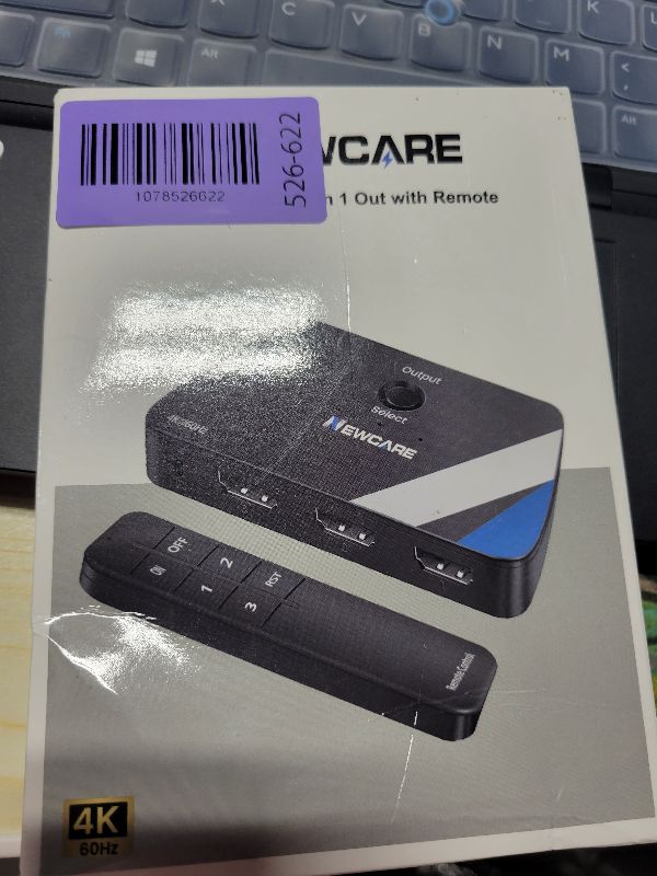 Photo 1 of [Upgrade] HDMI Switch 3 in 1 Out, 4K@60Hz HDMI 2.0 Switch Splitter with 2.6FT Long HDMI Cable, 3-Port HDMI Switcher Selector, Supports 4K 30Hz 3D 1080P HDCP2.2 for PS5 Xbox DVD Player Fire Stick PC
