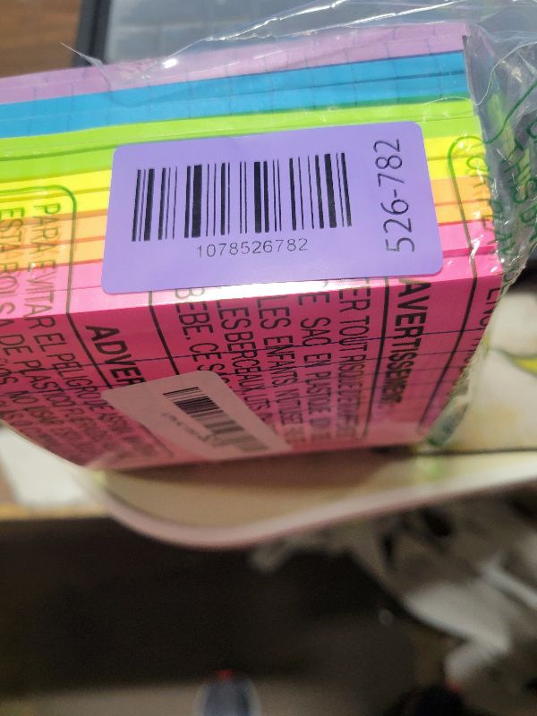 Photo 1 of (12 Pads) Lined Sticky Notes 4x4 in, 6 Bright Colors Self-Stick Note Pads, Strong Adhesive, 47 Sheets/Pad