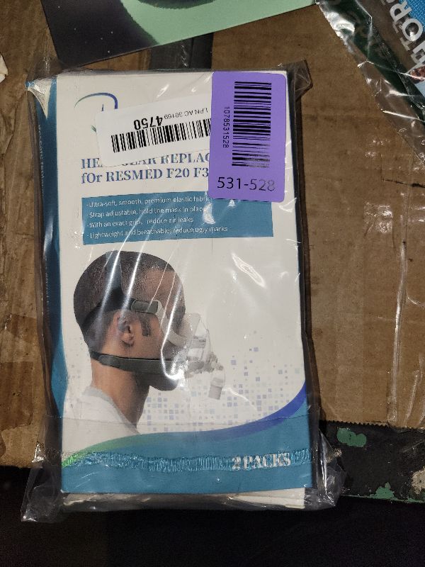Photo 1 of 2 Packs F20 Replacement Headgear Compatible with F20 Full-face Mask, Include 4 Magnetic Clips+4 Headgear Straps (Small For Her)