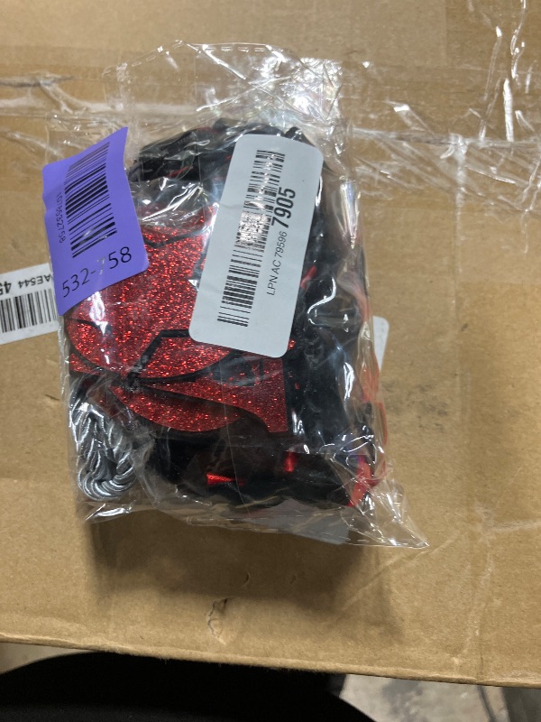 Photo 1 of 10 Pieces Graduation Ribbon Lei 2026, Handmade Braided Necklace Honor Cord, [2026 Grad] Embroidery Patches for College Graduation Party Decorations (Black and Red, Silver Cord)