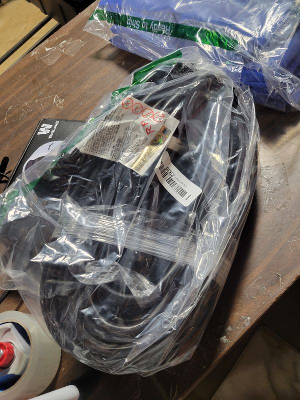View 2 of 100FT 12/3 Outdoor Extension Cord, Heavy Duty 3-Outlet SJTW Indoor/Outdoor Three-Prong Power-Cord 12-Gauge Grounded 15-Amp 1875 Watts