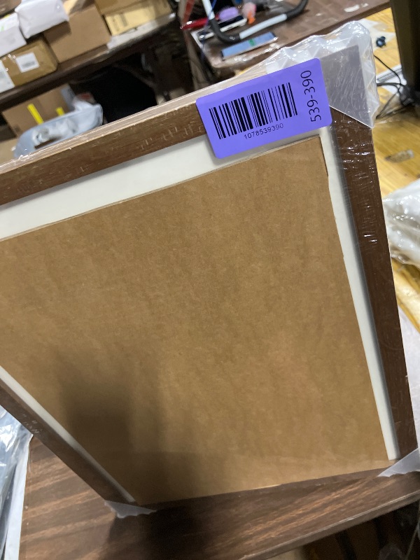 Photo 1 of 11x14 Picture Frame, Solid Oak 11x14 Photo Frame with Mat to 8x10 (Openning Size is 7.6x9.6), 14x11 Wooden Frames for Wall, (Walnut Set of 1)