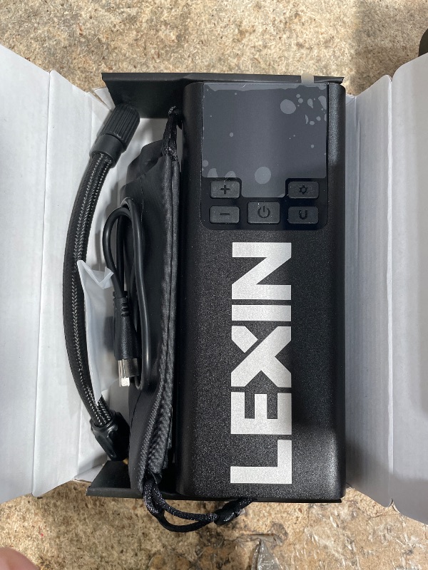 Photo 1 of *** UNABLE TO TEST ***LEXIN P5 Tire Inflator Portable Air Compressor, 150PSI Electric Air Pump for Car Tires, 5000mAh Rechargeable Tire Inflator with Digital Pressure Gauge & Auto Shut-Off for Car, Motorcycle, Bike & Ball