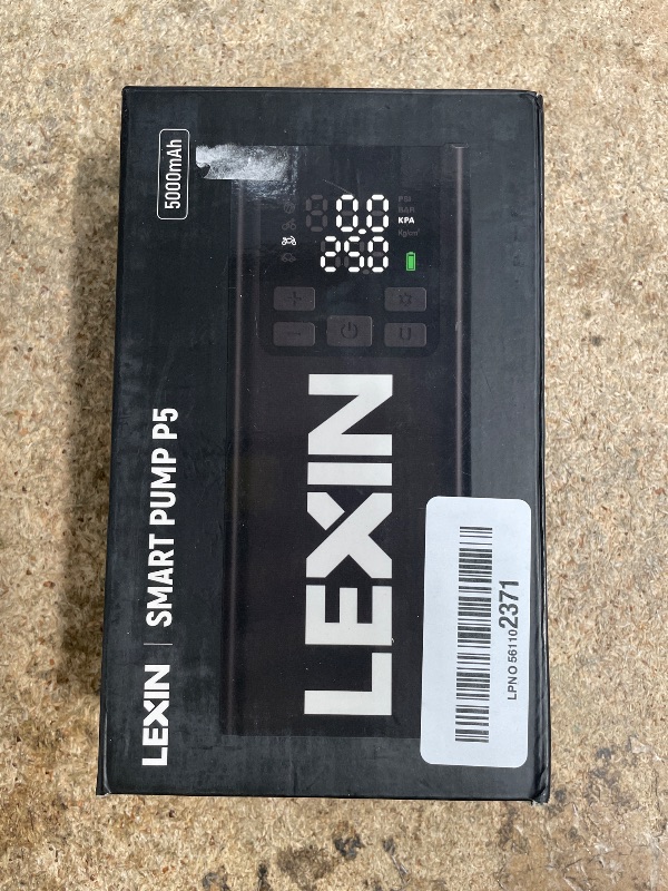 Photo 1 of *** UNABLE TO TEST ***LEXIN P5 Tire Inflator Portable Air Compressor, 150PSI Electric Air Pump for Car Tires, 5000mAh Rechargeable Tire Inflator with Digital Pressure Gauge & Auto Shut-Off for Car, Motorcycle, Bike & Ball