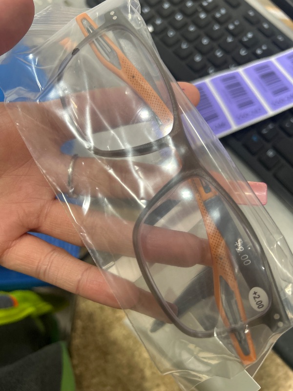 Photo 1 of (+2.0)small Reading Glasses for Men TR90 Sporty Design Blue Light Blocking Reader Flexible Comfortable Lightweight HZH +2.0