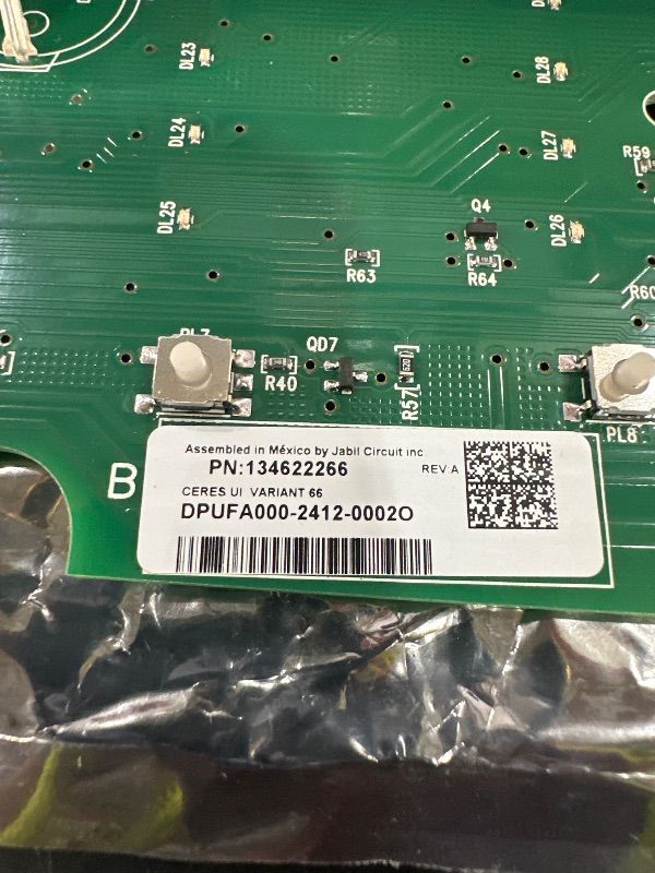 Photo 1 of ***STOCK PHOTO FOR REFERENCE ONLY***Frigidaire 134557200NH User Control and Display Board for Dryers