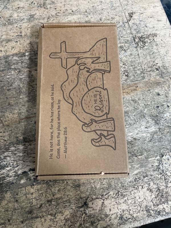 Photo 1 of ?He is Risen?Empty Tomb Scene Spring Easter Decorations, Jesus Nativity Resurrection Figurines Set With Wooden Cross For Home, Office, Table, Shelf, Mantle Decor – Christian Catholic Religious Gifts