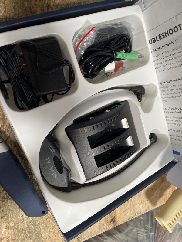 Photo 1 of ***FOR PARTS ONLY MAJOR DAMAGE***
TV Ears Digital Wireless Headset System for Seniors – Personal Volume Control, TV Hearing Device, No Audio Delay, Plug-N-Play, Works with Most TV Brands, Ideal for Hearing Impaired – Model 11741
