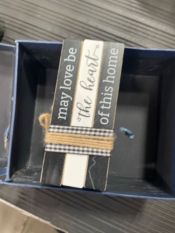 View 3 of ***INCOMPLETE SEE NOTES ***Dazingart Housewarming Gifts for Home Decoration, Farmhouse Home Tiered Tray, May Love Be The Heart of This Home Mini Wooden Book Stack, Family Home Decor Book Bundle Blessed Signs (Blessed Home)