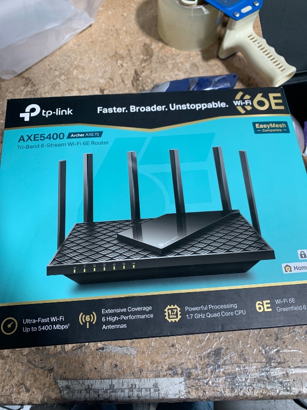 Photo 1 of 
TP-Link AXE5400 Tri-Band WiFi 6E Router