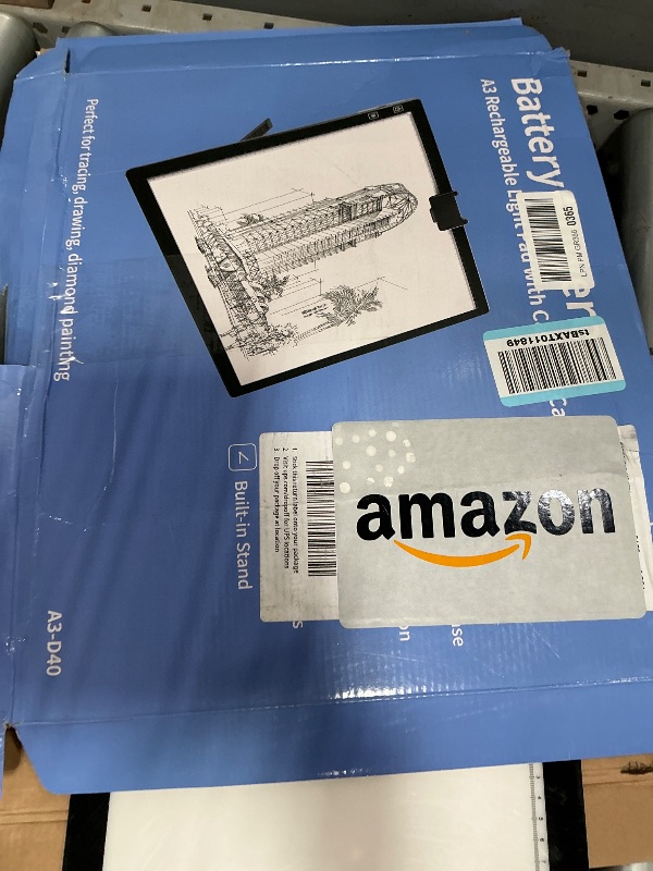 Photo 1 of *** CHECK COMMENTS*** HIUKCOLED Rechargeable A3 Light Pad with Diamond Painting Light Board Carry Bag, Built-in Foldable Stand?top Clip, 3 Colors/Stepless/6-level Brightness, Battery Powered Wireless LED Tracing Box