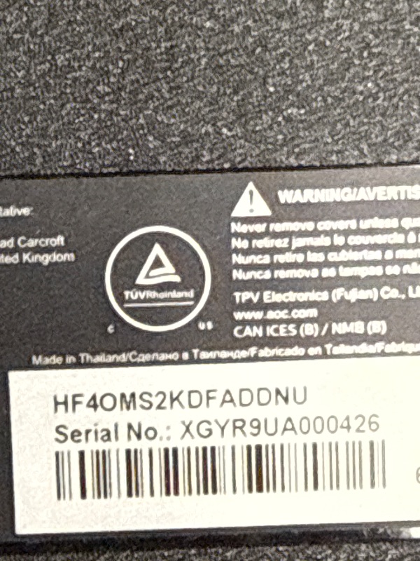 Photo 1 of ****** Parts Only***** AOC CQ27G4ZH 27" Curved Gaming Monitor, QHD 2K 2560x1440, 1500R VA, 300Hz 0.3ms MPRT, HDMI x2, DP x1, Height Adjustable Stand, HDR, 3-Year Zero-Bright-dot