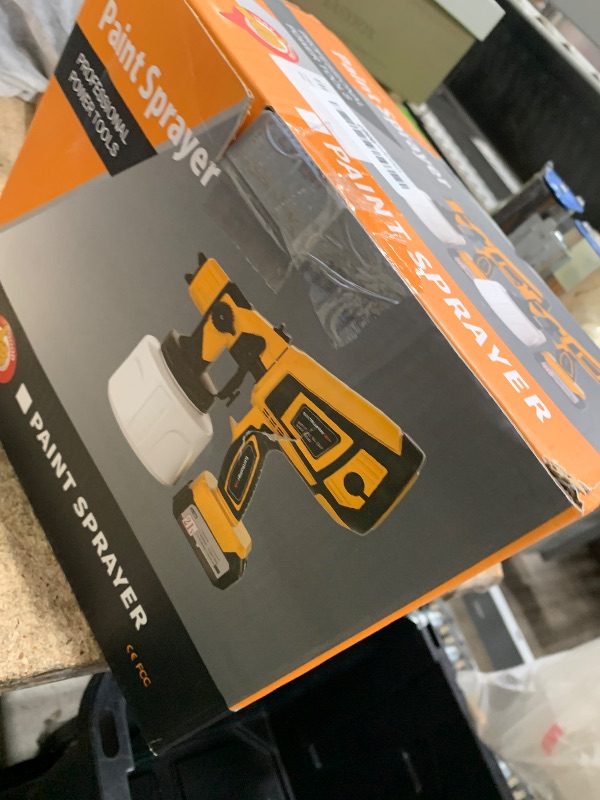 Photo 1 of **BATTERIES NOT INCLUDED** Cordless Paint Sprayer with Battery 2 X 4000mAh 21V, 5 Nozzles & 3 Spray Modes, Spray Paint Gun with 1400ML Container, Handheld Paint Sprayer for House Painting Furniture Cabinets Fence Wall