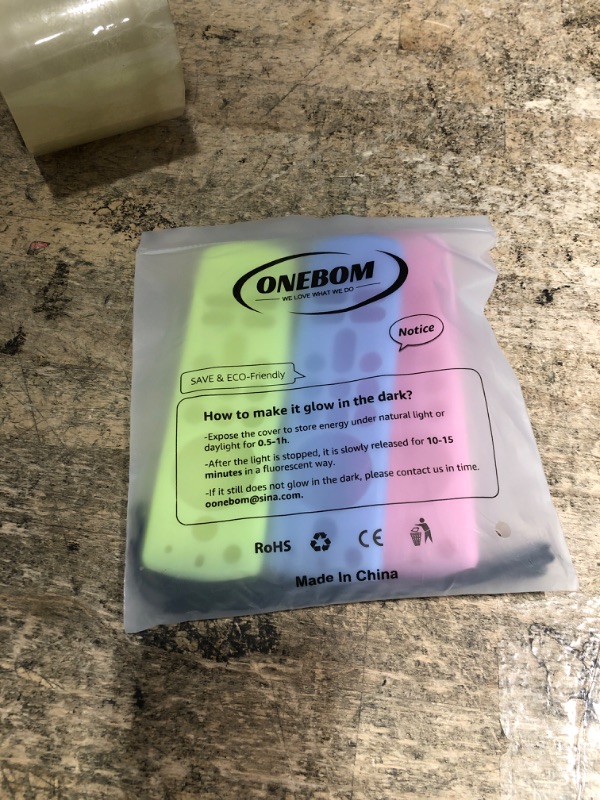 Photo 1 of ?3 Pack? ONEBOM Silicone Protective Remote Case Cover, Silicone Control Cover Skin| Glow in The Dark?Glow Pink&Glow Blue&Glow Yellow?