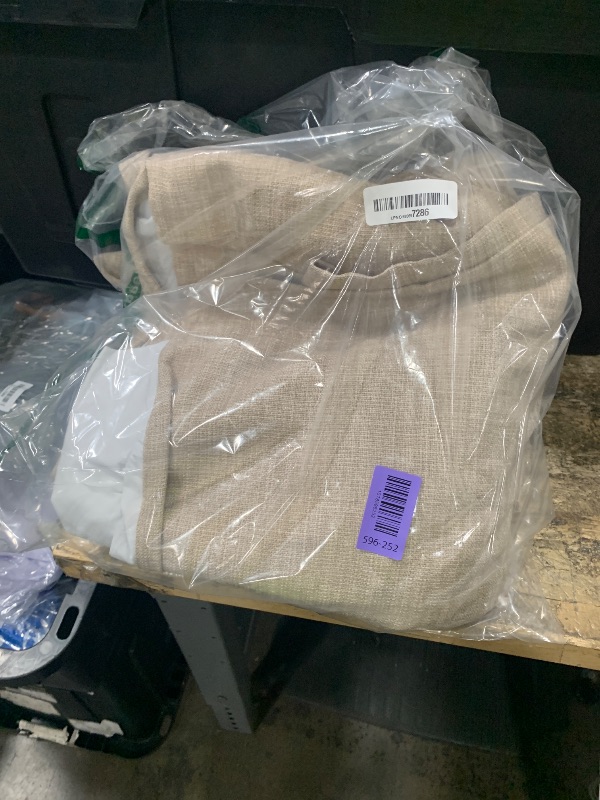Photo 1 of ****** RETAIL PRICE CHANGE TO HALF FOR PARTIAL SET $30 ********* Dark Flax Linen Pinch Pleated 100% Blackout Curtains 90 Inch Length 1 Panel Burlywood Birch Tan Brown Pinch Pleat Curtains Black Out Blocking Room Darkening Drapes for Bedroom Living Room Wi