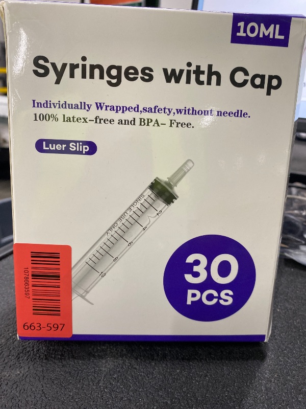 Photo 1 of ***PHOTO AND DESCRIPCION ONLY FOR REFERENCE***
30 PCS 10ml Oral Syringe With Cap, Plastic Syringes without Needle for Medicine Dropper, Liquid Measuring, Handicrafts, Individually Sealed, Luer Slip