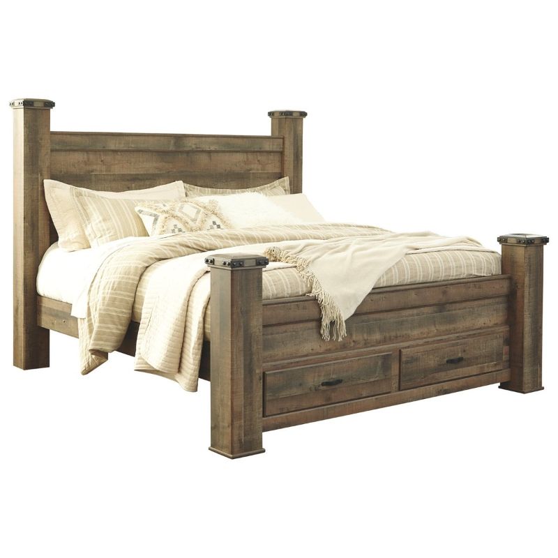 Photo 1 of **PARTIAL SET/MISSING BOX/2 WOOD SIDES RAILS ONLY**** Signature Design by Ashley Trinell Panel Bed