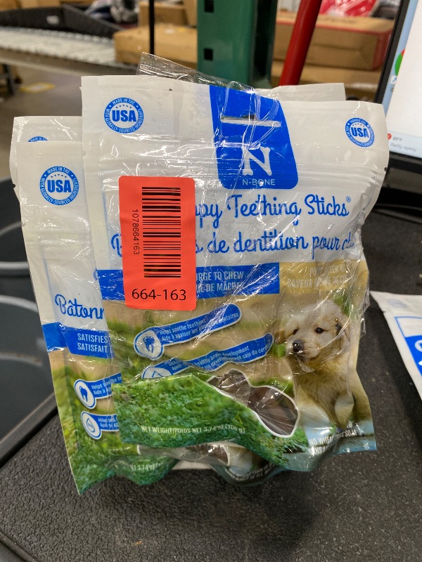 Photo 1 of ***PACK OF 5 UNITS***N-Bone Puppy Teething Sticks Peanut Butter Flavor, 3.74-oz Bag