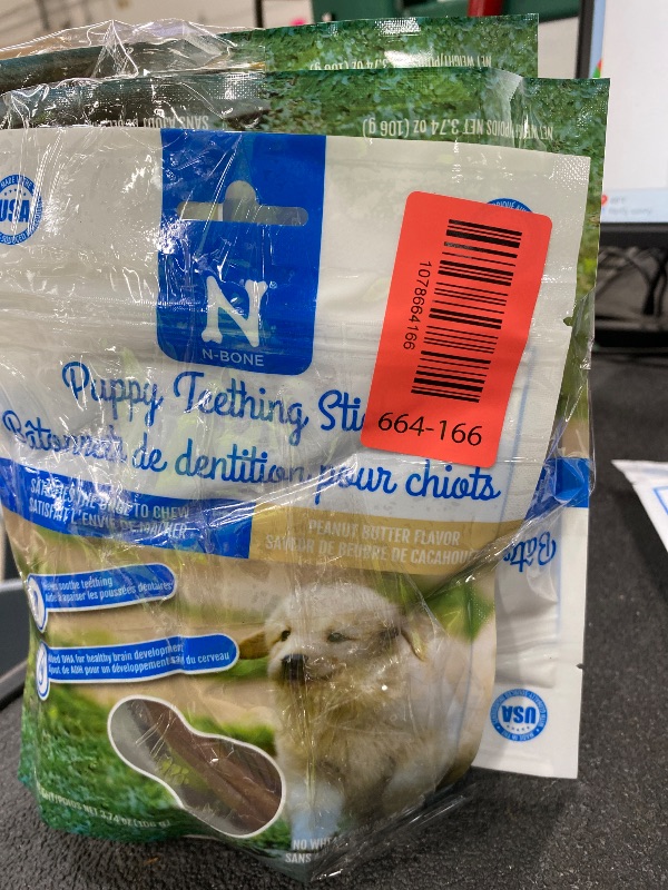Photo 1 of ***PACK OF 5 UNITS***N-Bone Puppy Teething Sticks Peanut Butter Flavor, 3.74-oz Bag