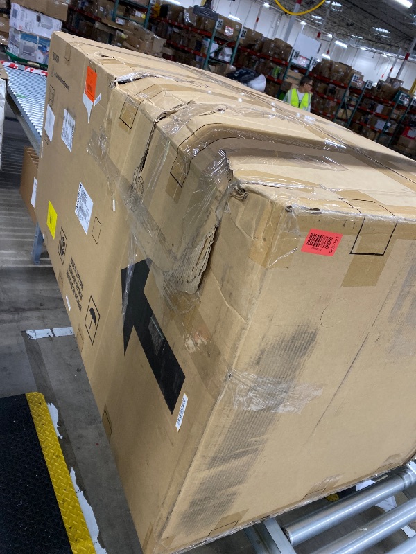 Photo 1 of *The photo is for reference only.**Signature Design by Ashley Leesworth Modern Leather Match Power Reclining Loveseat with USB Ports, Dark Brown