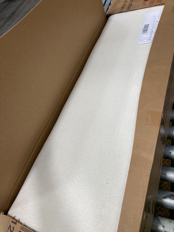 Photo 1 of ***BOX 1 OF 2 MISSING BOX#2-SELLING AS PARTS ONLY*** VOOTOLOVER King Size Upholstered Wingback Bed Frame, High Headboard Platform Bed Frame, Premium Ivory Canvas Chenille Bed Frame, No Box Spring Needed, Easy Assembly, 85.8 x 83.4 x 52.3inches