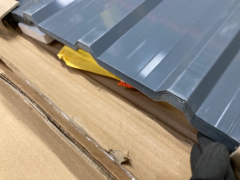 View 3 of *HEAVY* BOBIBAN 20 pcs Metal Roofing Panels - Corrugated Galvanized Roof Panels L61.02x W17.72 Inch, Waterproof Tin Roof Sheets for Garages,Sheds, Stables and Mobile Homes, Includes Screws(Grey,L61.02''-20)