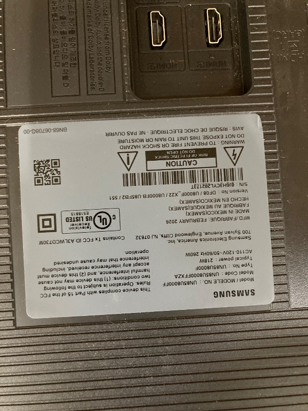 Photo 1 of *NO RETURNS/NO REFUNDS* *Screen Cracked* Samsung 85-Inch Class Crystal UHD U8000F 4K Smart TV (2025 Model) Endless Free Content, Processor, MetalStream Design, Knox Security, Alexa Built-in