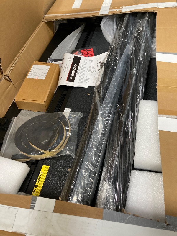 Photo 1 of **** PARTS ONLY****
DAMAGED ------ Rough Country Hard Flip-Up Tonneau Cover for Toyota Tacoma (2016-2023) - Fits 5' Bed, Tri-Fold Aluminum Truck Bed Cover, Weatherproof w/Full Bed Access