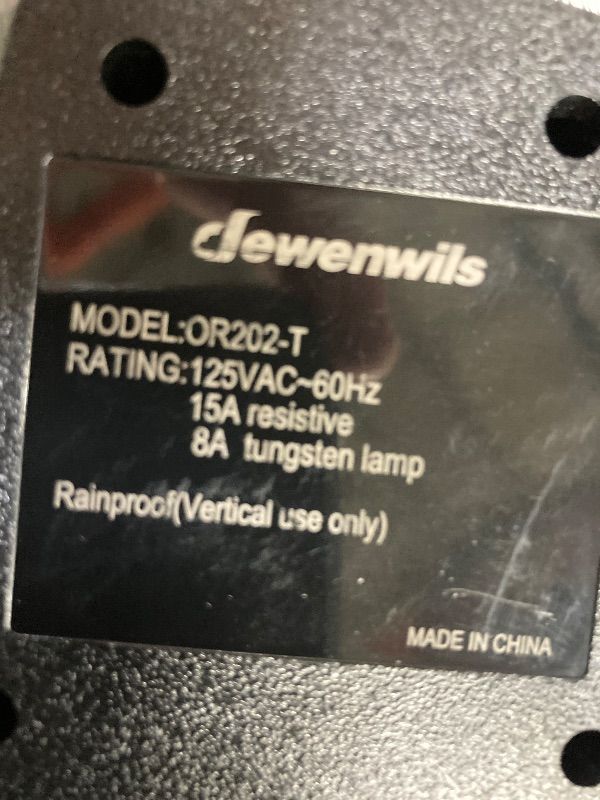 Photo 1 of ***MISSING REMOTE***DEWENWILS Outdoor Timer Outlet Waterproof with 11 Modes, Outdoor Light Timer, 100FT Remote Control, for Outdoor Lights, Pump, Sprinkler, Fountain, Black***MISSING REMOTE***