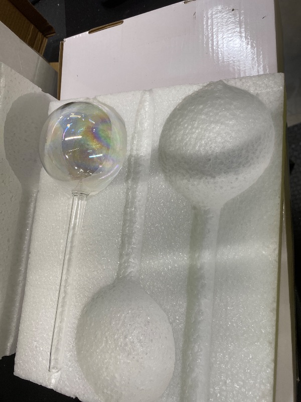 Photo 1 of Iridescent Self Watering Globes,Automatic Plant Glass Waterer Bulbs,Rainbow Plant Watering Insert,Clear Glass Plant Water Globes for Indoor & Outdoor