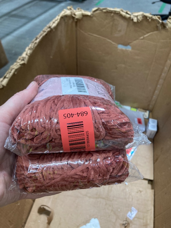 Photo 1 of **2 PACKS** Cuddly Velvet Chenille Yarn, Super Soft Fluffy Bulky for Knitting Crocheting Crafting Blanket Amigurumi, Durable for Shedding, 100 Gram (3.53 Ounces) 109 Yards (100 Meters) (Cinnamon)