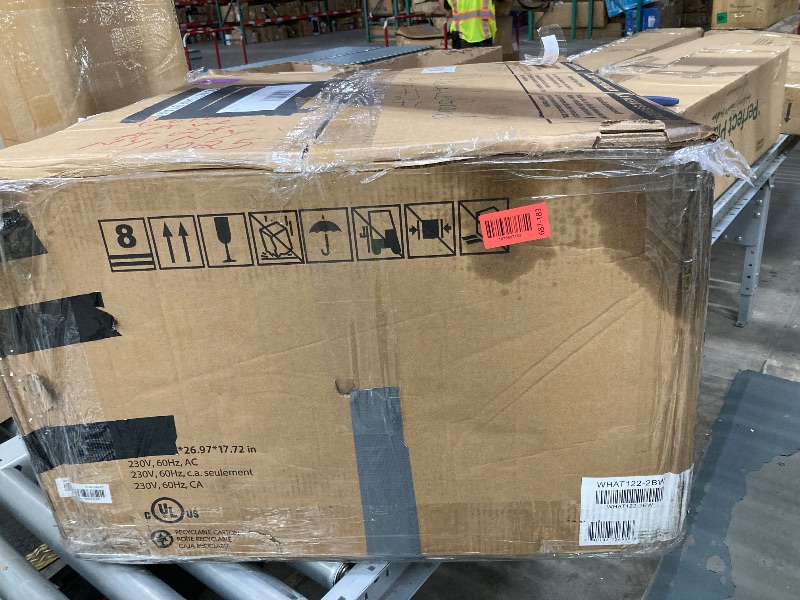 Photo 1 of ***DAMAGED-NON-FUNCTIONAL SELLING AS PARTS ONLY***------ Whirlpool 12,000 BTU 230V Through-the-Wall Air Conditioner and Dehumidifier with Remote Control, Wall AC Unit for Apartment, Living Room and Medium Rooms up to 550 Square Feet in White***DAMAGED-NON