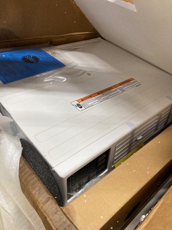 Photo 1 of ***DAMAGED-NON-FUNCTIONAL SELLING AS PARTS ONLY***------ Whirlpool 12,000 BTU 230V Through-the-Wall Air Conditioner and Dehumidifier with Remote Control, Wall AC Unit for Apartment, Living Room and Medium Rooms up to 550 Square Feet in White***DAMAGED-NON