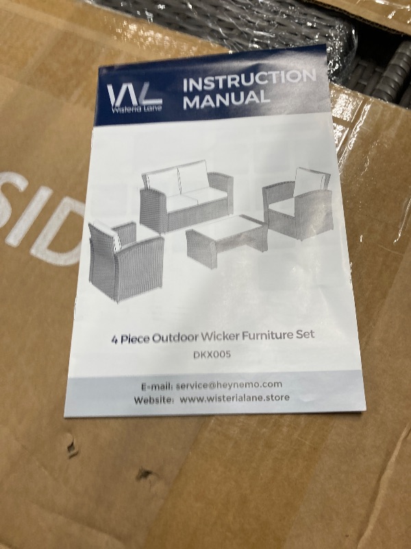 Photo 1 of ***PARTS-ONLY****
Wisteria Lane Patio Furniture Set, Wicker Outside Outdoor Furniture for All Weather, Patio Sofa with High Backrest Support and Wide Armrest for Backyard, Balcony, Deck, Porch, Navy Blue EST VALUE 329.00