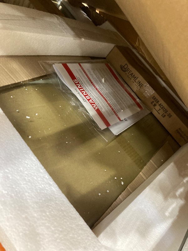Photo 1 of *Box damaged* DreamLine Enigma-XO 56-60 in. W x 76 in. H Fully Frameless Sliding Shower Door in Oil Rubbed Bronze, SHDR-61607620-06