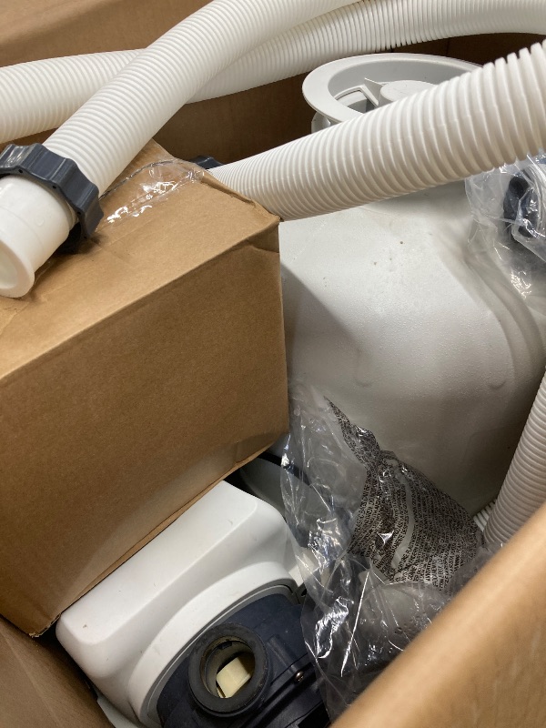 Photo 1 of *DIRTY* INTEX 2,650 GPH Krystal Clear Sand Filter Pump and Saltwater Pool Chlorine System for Above Ground Pools, Pool Cleaner System with Automatic Timer