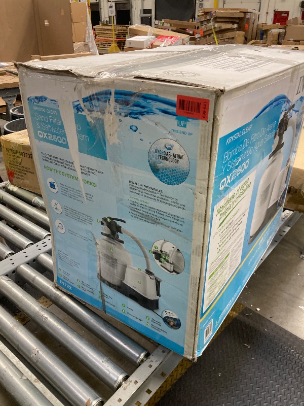 Photo 1 of *DIRTY* INTEX 2,650 GPH Krystal Clear Sand Filter Pump and Saltwater Pool Chlorine System for Above Ground Pools, Pool Cleaner System with Automatic Timer