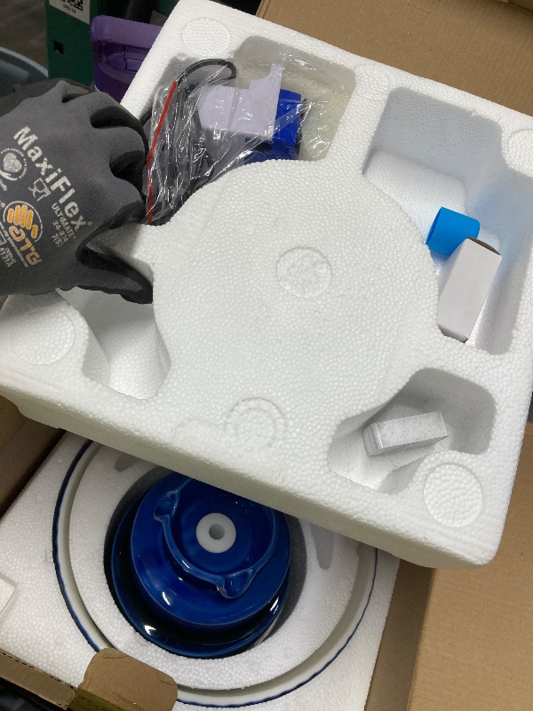 Photo 1 of *DIRTY* Lawfery Ceramic Cat Water Fountain, 2.1L/71oz Cat Fountain with 3 Carbon Filters and 2 Water Pumps, Cupcake Pet Water Fountain for Cats and Dogs (Dark Blue)