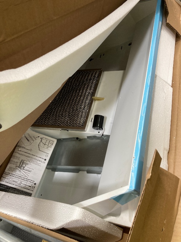 View 2 of *Dirty* Broan-NuTone 413001 Non-Ducted Ductless Range Hood with Lights Exhaust Fan for Under Cabinet, 30-Inch, White