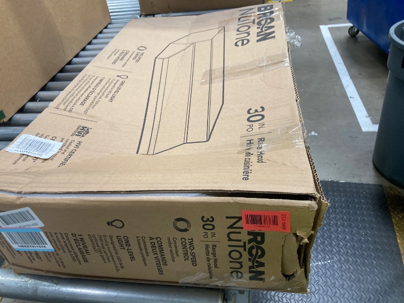 View 3 of *Dirty* Broan-NuTone 413001 Non-Ducted Ductless Range Hood with Lights Exhaust Fan for Under Cabinet, 30-Inch, White