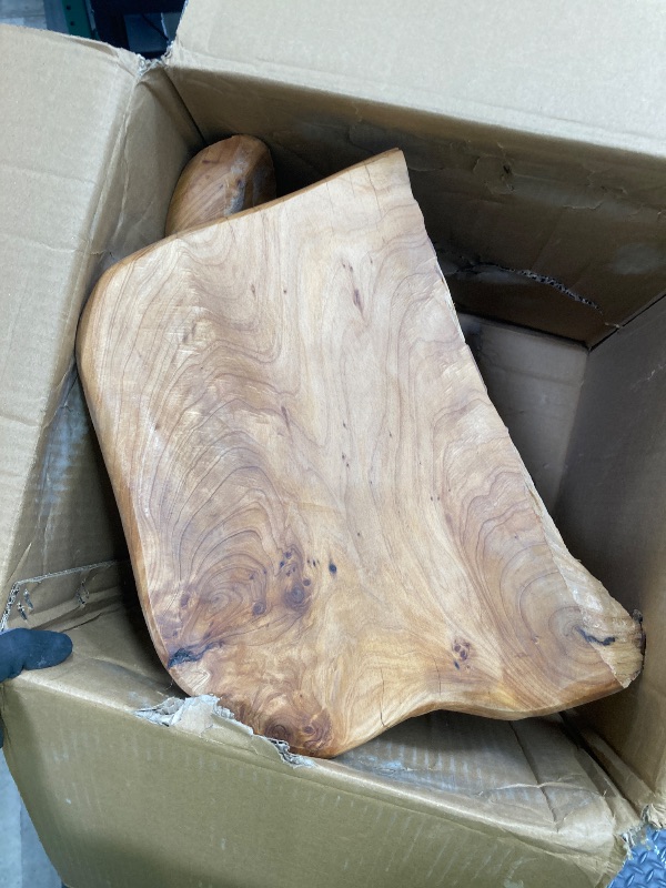Photo 1 of *Damaged/Needs repair* ALTERMATE 13.8" Cedar Stump Stool,Natural Wooden Side Table,Plant Stool,Live Edge Coffee Table for Bedroom,Living Room, Outdoor
