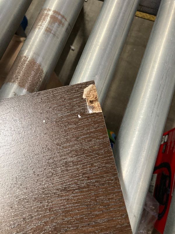 Photo 1 of ***DAMAGED -EDGE WOOD CHIPS, SCUFFS/SCRATCHES -SELLING AS IS *** Furinno CUBICLE Book Shelf, 4-Cube Bookshelf, Extra Thick Frame Reversible Bookcase with Open Back, 14.6" x 30" x 30", for Living Room, Bedroom, Home Office, Black Dark Oak