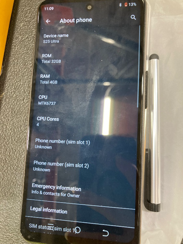 Photo 1 of *No sim card* CostMvp S25Ultra Unlocked Smartphone, Android 12.0 Mobile Phones 6.6'' HD+ Screen, 4GB RAM 32GB ROM/256GB SD, 4G Dual SIM Dual Camera, Face ID+WiFi+BT+FM+GPS+OTG (Gold)