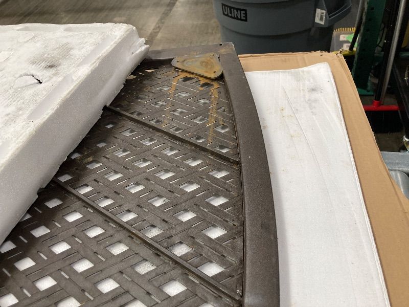 Photo 1 of ***MISSING PARTS****Outdoor Cast Aluminum Rectangular Dining Table with Umbrella Hole, Hammered Bronze for Outdoor, Backyard and Garden Lawn