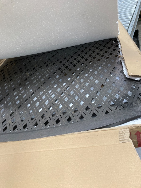 Photo 1 of ***MISSING PARTS****Outdoor Cast Aluminum Rectangular Dining Table with Umbrella Hole, Hammered Bronze for Outdoor, Backyard and Garden Lawn