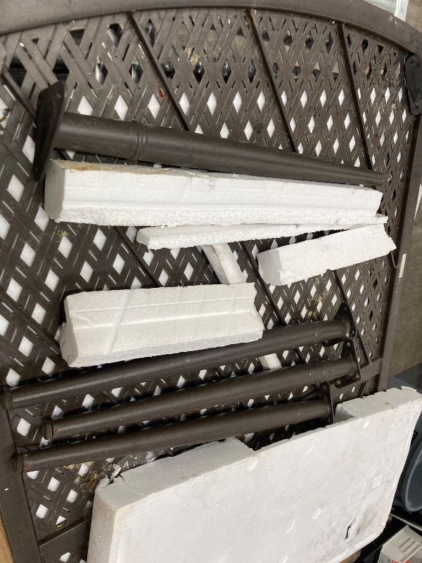 Photo 1 of ***MISSING PARTS****Outdoor Cast Aluminum Rectangular Dining Table with Umbrella Hole, Hammered Bronze for Outdoor, Backyard and Garden Lawn