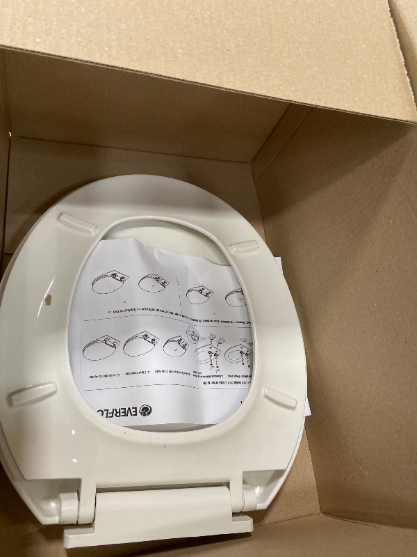 Photo 1 of ***MISSING HARDWARE*** HIGHCRAFT Premium Round Toilet Seat with Slow-Close Design, Adjustable Hinges & Quick Removal Mechanism - Molded Plastic Toilet Seat - Fits Standard Round Toilets - Toilet Seat in White